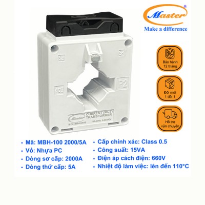 Biến Dòng Đo Lường Hộp Nhựa Master MBH-100 2000/5A