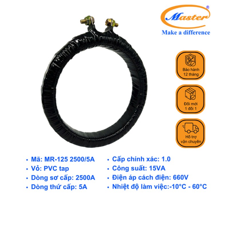 Biến Dòng Băng Quấn MR-125 2500/5A CL1.0 15VA
