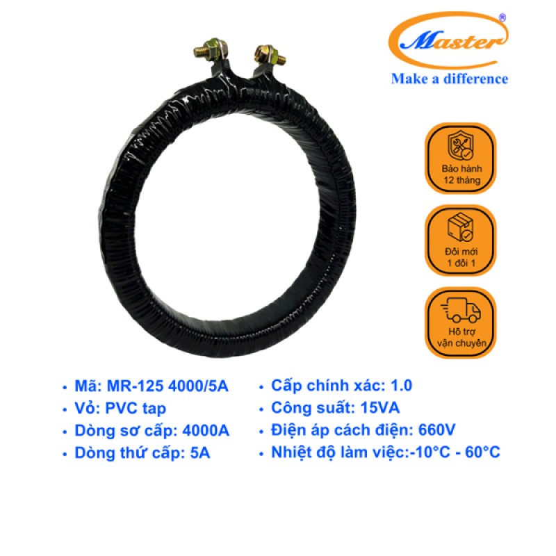 Biến Dòng Băng Quấn MR-125 4000/5A CL1.0 15VA