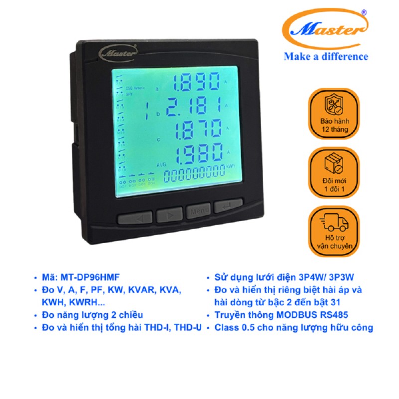 Đồng hồ kỹ thuật số MT-DP96HMF Master