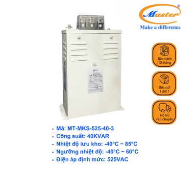Tụ Bù Chống Cháy Nổ Master Vuông Loại Khô 3P 40KVAR 525VAC