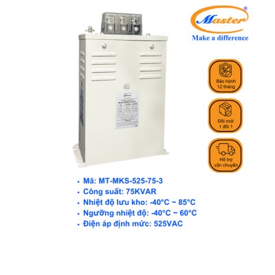 Tụ Bù Chống Cháy Nổ Master Vuông Loại Khô 3P 75KVAR 525VAC