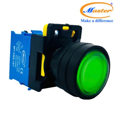 Nút Nhấn Có Đèn Xanh Lá Master - Loại Tự Nhả