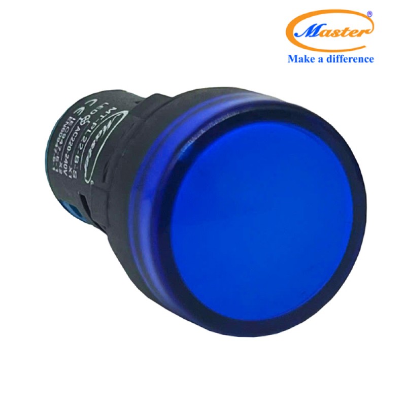 Đèn Báo Pha Xanh Dương Master - Đầu Phẳng