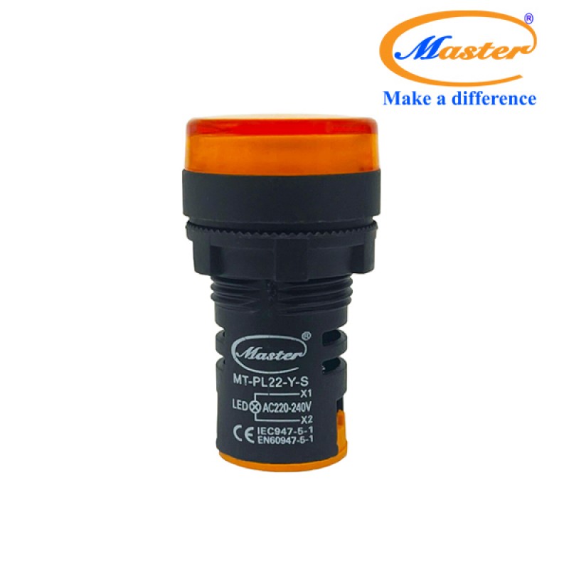 Đèn Báo Pha Vàng Master - Đầu Phẳng