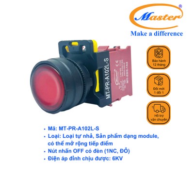 Nút Nhấn Có Đèn Đỏ Master - Loại Tự Nhả