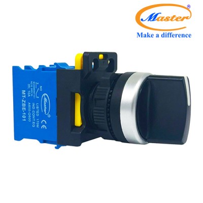 Công Tắc Xoay 3 Vị Trí Master - Viền Mạ Bạc