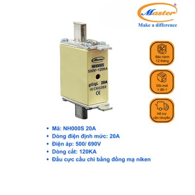 Cầu Chì Dòng Cắt Mạch Cao NH000S 20A Master