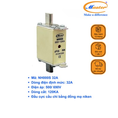 Cầu Chì Dòng Cắt Mạch Cao NH000S 32A Master