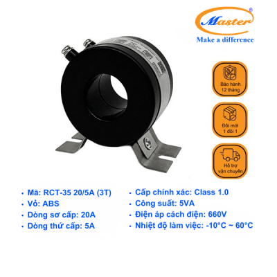 BIẾN DÒNG ĐO LƯỜNG RCT-35 20/5A MASTER