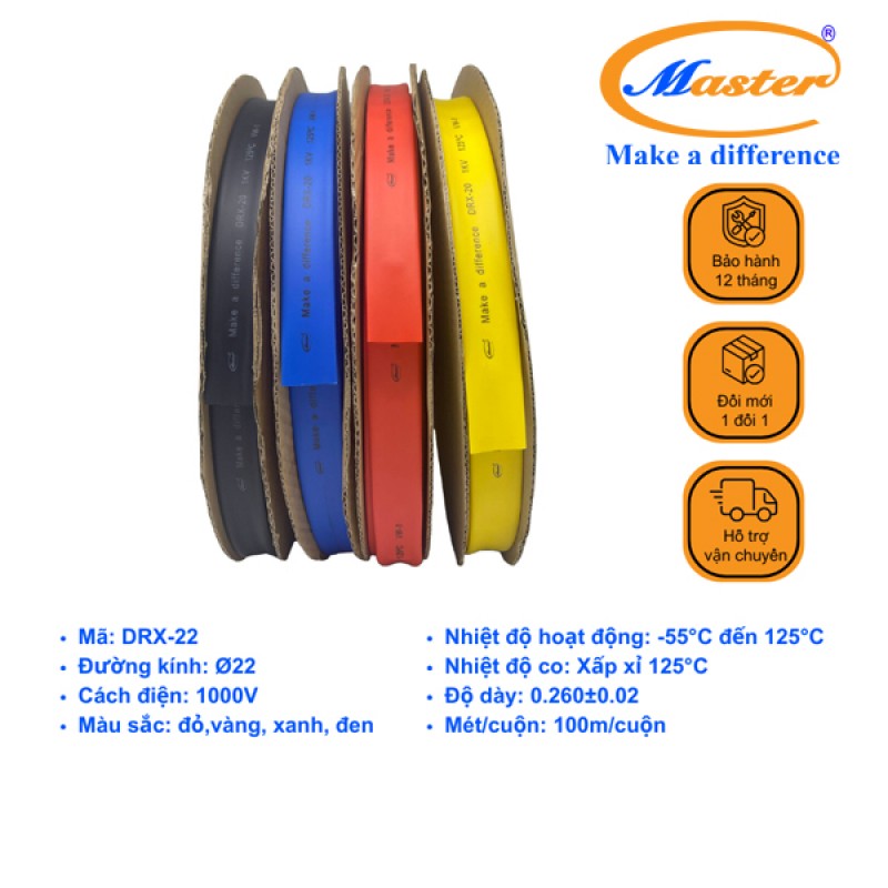 Ống Co Nhiệt Hạ Thế DRX22 Master