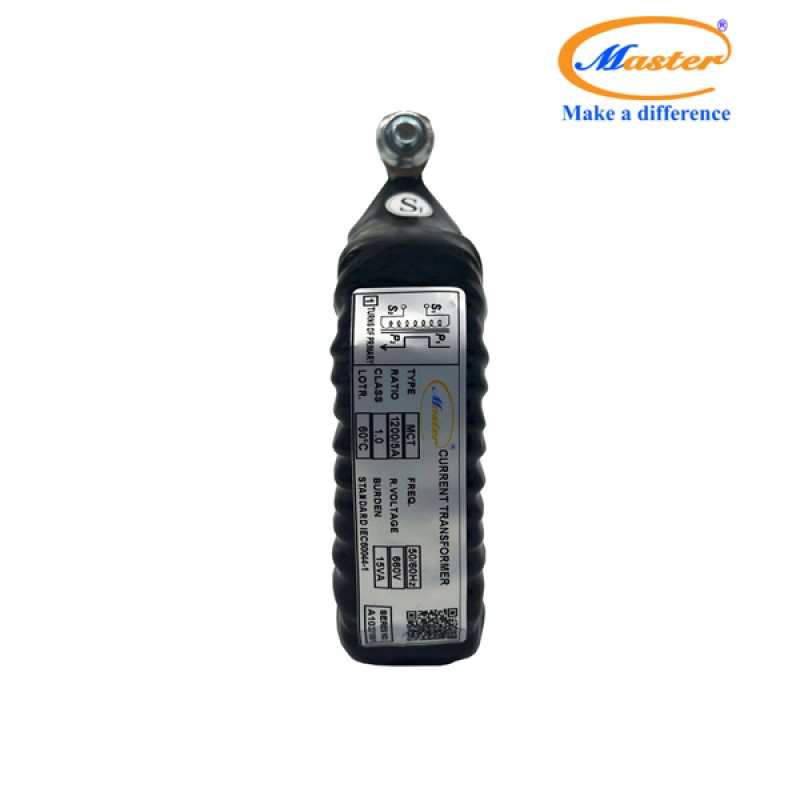 Biến Dòng Đo Lường MCT 1200/5A CL1.0 15VA Master - Đúc Epoxy Vuông Đen