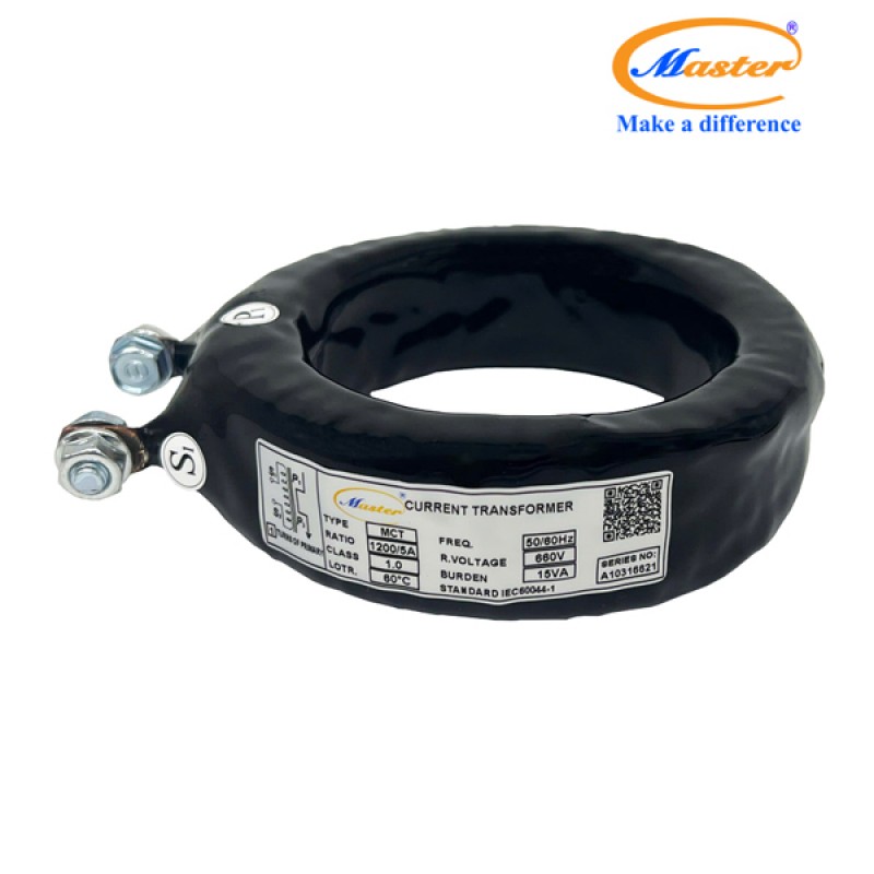 Biến Dòng Đo Lường MCT 1200/5A CL1.0 15VA Master - Đúc Epoxy Tròn Đen