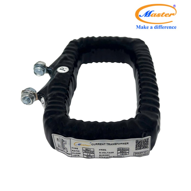 Biến Dòng Đo Lường MCT 1600/5A CL1.0 15VA Master - Đúc Epoxy Vuông Đen