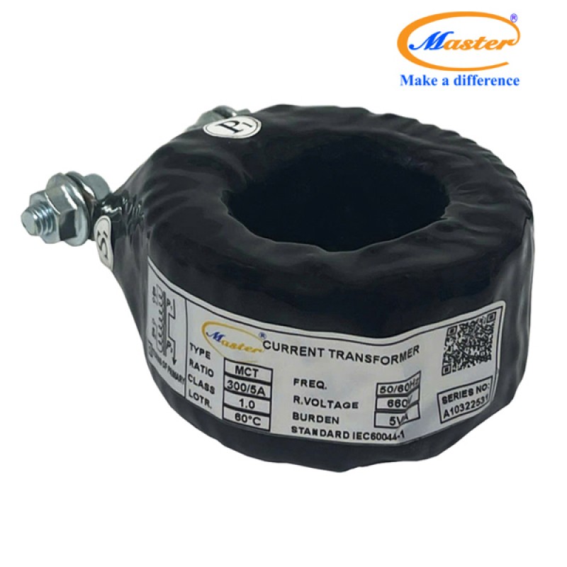 Biến Dòng Đo Lường MCT 300/5A CL1.0 5VA Master - Đúc Epoxy Tròn Đen