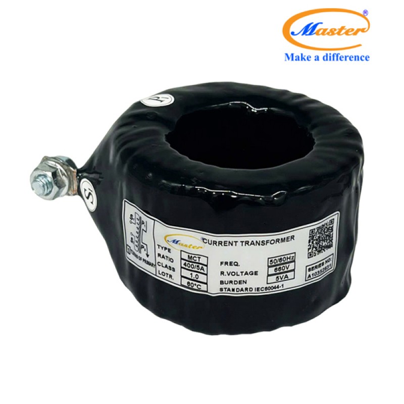 Biến Dòng Đo Lường MCT 400/5A CL1.0 5VA Master - Đúc Epoxy Tròn Đen