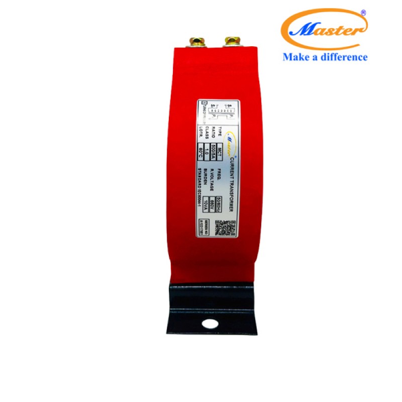 Biến Dòng Đo Lường MCT 500/5A CL1.0 10VA Master - Đúc Epoxy Tròn Đỏ
