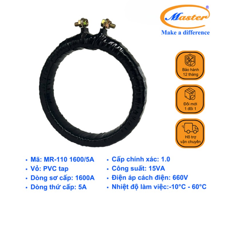 Biến Dòng Băng Quấn MR-110 1600/5A CL1.0 15VA
