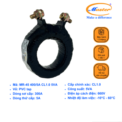 Biến Dòng Băng Quấn MR-45 300/5A CL1.0 5VA Master