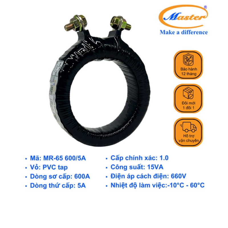 Biến Dòng Băng Quấn MR-65 600/5A CL1.0 15VA