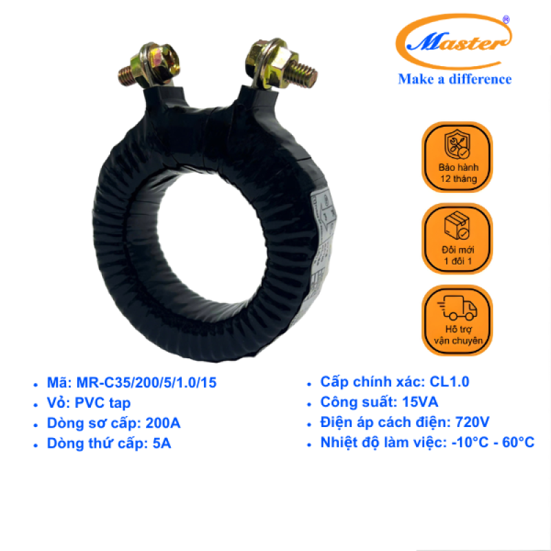Biến Dòng Băng Quấn MR-C35 200/5A CL1.0 15VA Master