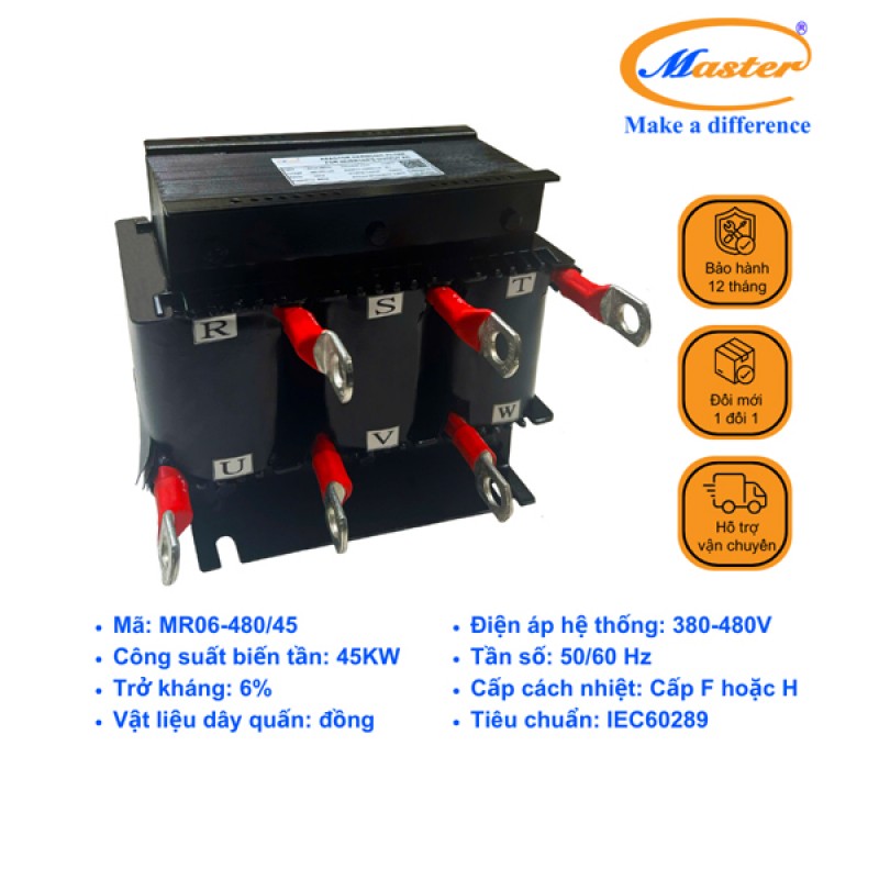 Cuộn Kháng Lọc Sóng Hài Ngõ Vào Biến Tần MR06-480/45