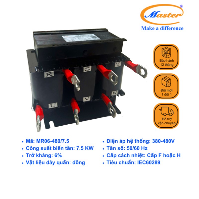 Cuộn Kháng Lọc Sóng Hài Ngõ Vào Biến Tần MR06-480/75