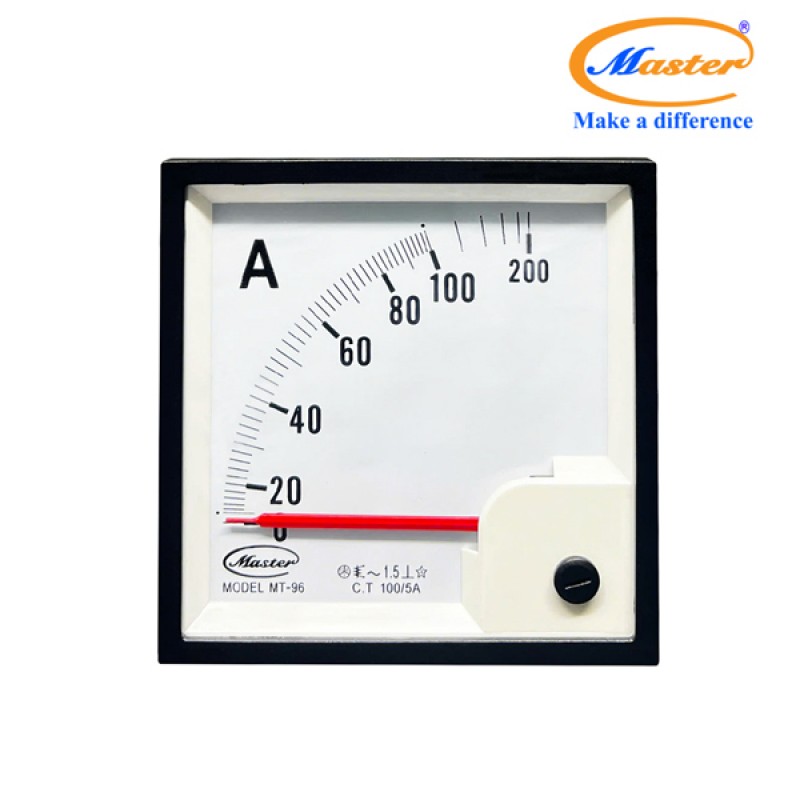 Đồng Hồ Đo Ampe MT-96 100/5A CL1.5 Master