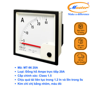 Đồng Hồ Ampe MT-96 20A Đo Trực Tiếp MASTER
