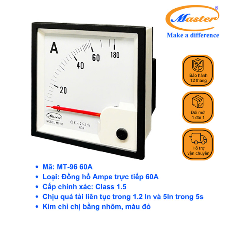Đồng Hồ Đo Ampe Trực Tiếp MT-96 60A Master