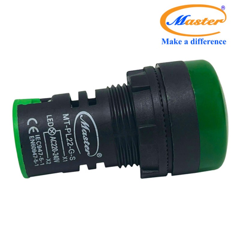 Đèn Báo Pha Xanh Lá Master - Đầu Vòm Phản Quang
