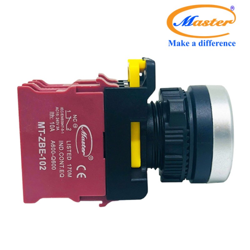 Nút Nhấn OFF Màu Đỏ Master - Viền Mạ Bạc