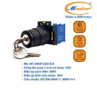 Công Tắc Xoay 3 Vị Trí Có Khoá Master