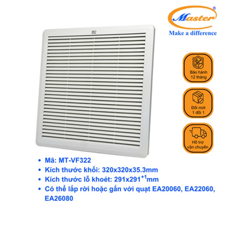 Miệng Gió Có Lọc Bụi Có Gioăng Kín Nước MT-VF322