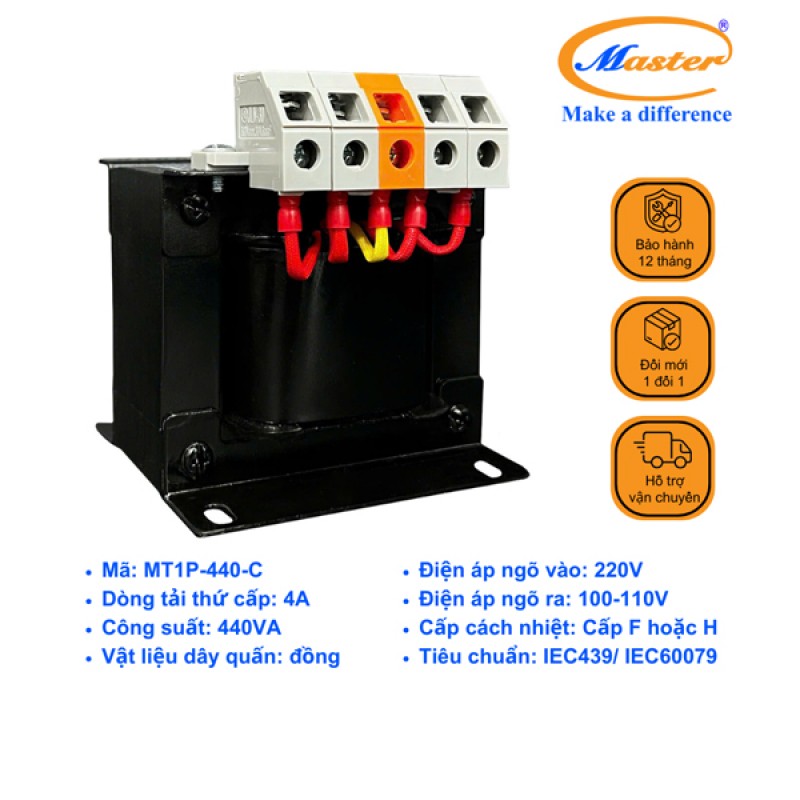 Máy Biến Áp Cách Ly 1 Pha MT1P-440-C Master