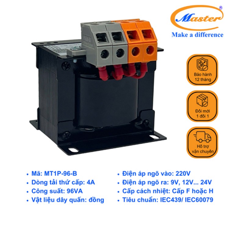 Máy Biến Áp Cách Ly 1 Pha MT1P-96-B Master