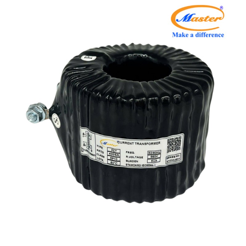 Biến Dòng Bảo Vệ PCT 400/5A 5P10 5VA Master - Đúc Epoxy Tròn Đen