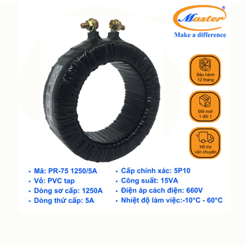 Biến Dòng Bảo Vệ Băng Quấn PR-75 1250/5A 5P10 15VA