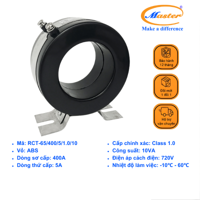 BIẾN DÒNG ĐO LƯỜNG RCT-65 400/5A
